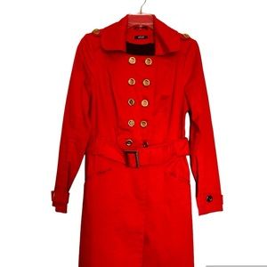 Women’s Trench Coat Jacket Blazer/ Size 14/ Color Red